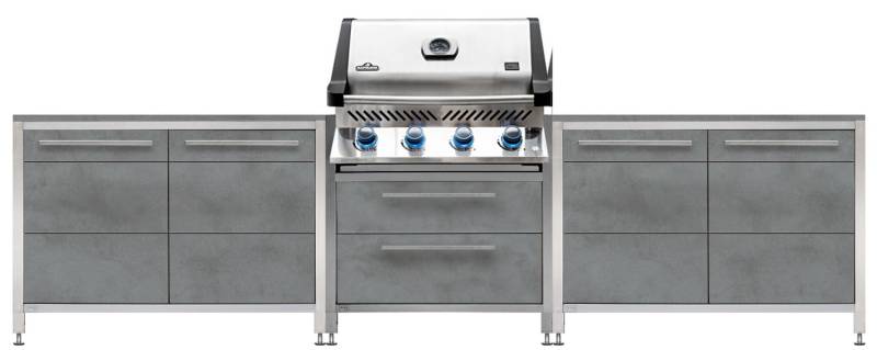 Burnout Kitchen: BurnoutBBQ Outdoorküche XL Stauraum mit Napoleon Prestige 500 Burnout Sonderedition