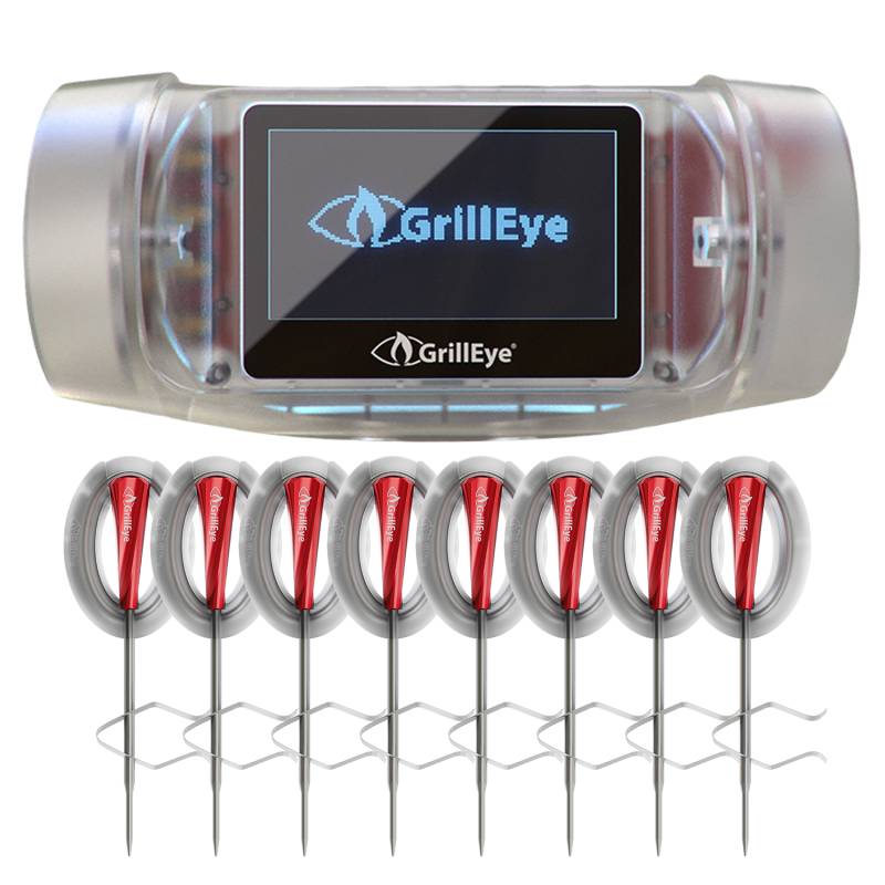 GrillEye MAX - Smart WiFi Grillthermometer mit Cloud Funktion - Set inkl. 8 IRIS Probe Temperaturfühler