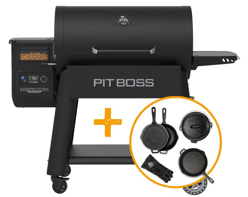 Pit Boss Pelletgrill Competition Series 1600 / WiFi + Gusseisen Starter Set 6-teilig