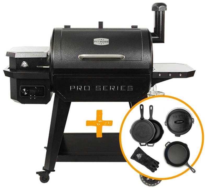 Pit Boss Pelletgrill Pro Series 850 Wifi + Gusseisen Starter Set 6-teilig